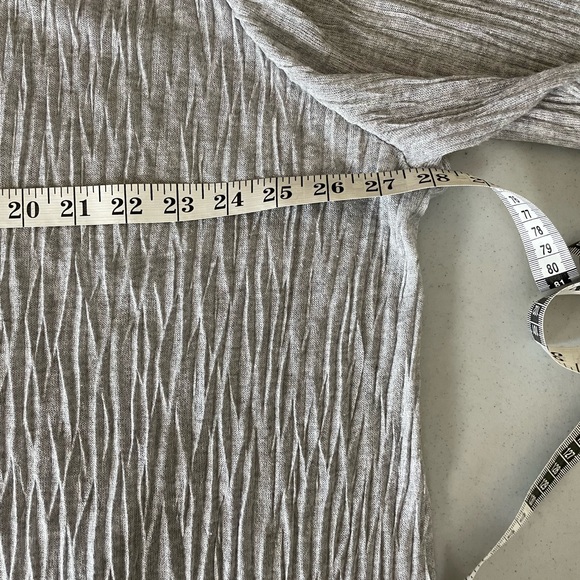 Eileen Fisher Woman 2X crushed pleated cardigan light silver gray - Picture 6 of 8